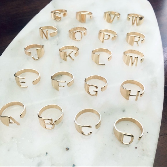 Gold Letter Bold Ring - Picture 3 of 4